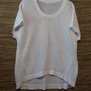Dept 222 White Textured Weave Sweater Size 2X